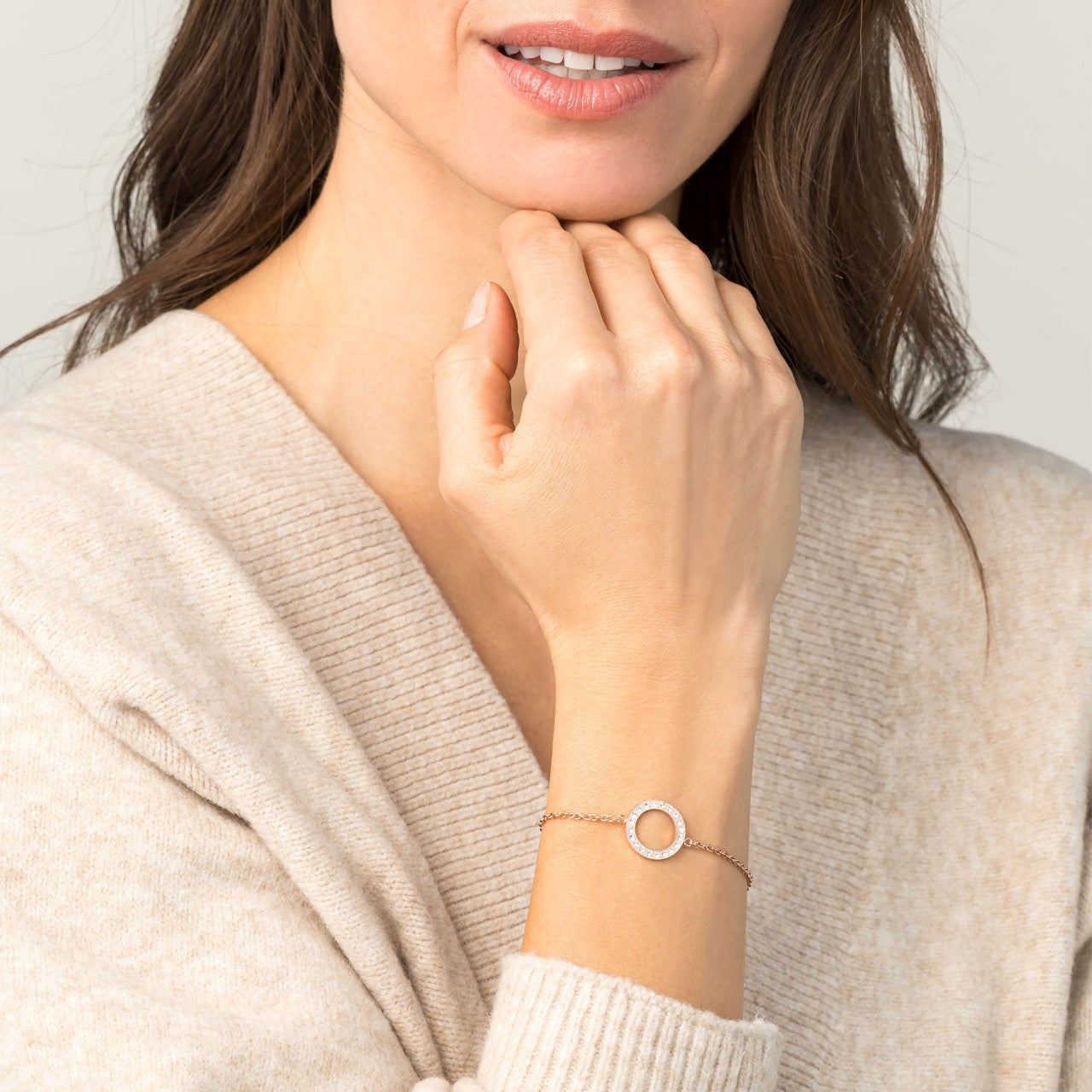Energetix zartes Armband, roségold mit funkelnden Eyecatcher