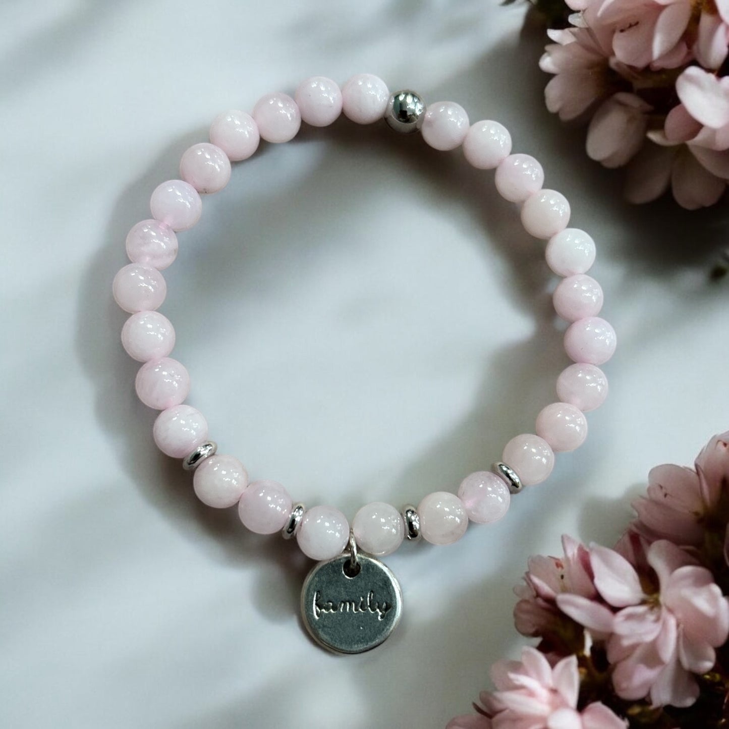 Edelstein Rosenquarz Armband Family