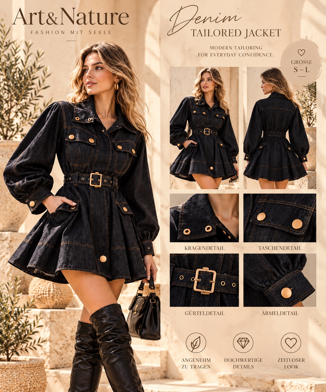 💙 Trendiges Denim-Kleid – feminin, modern & ein echter Hingucker!