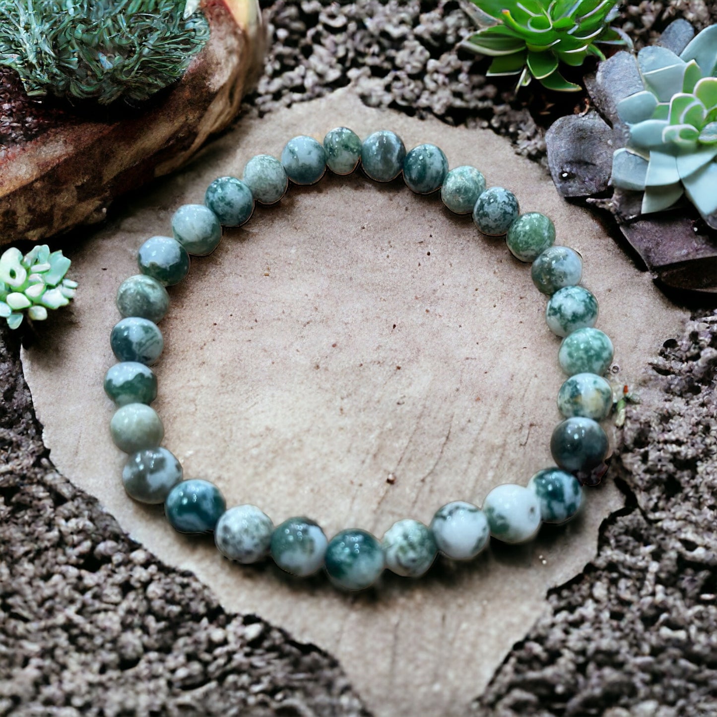 Edelstein Achat / Baumachat Armband