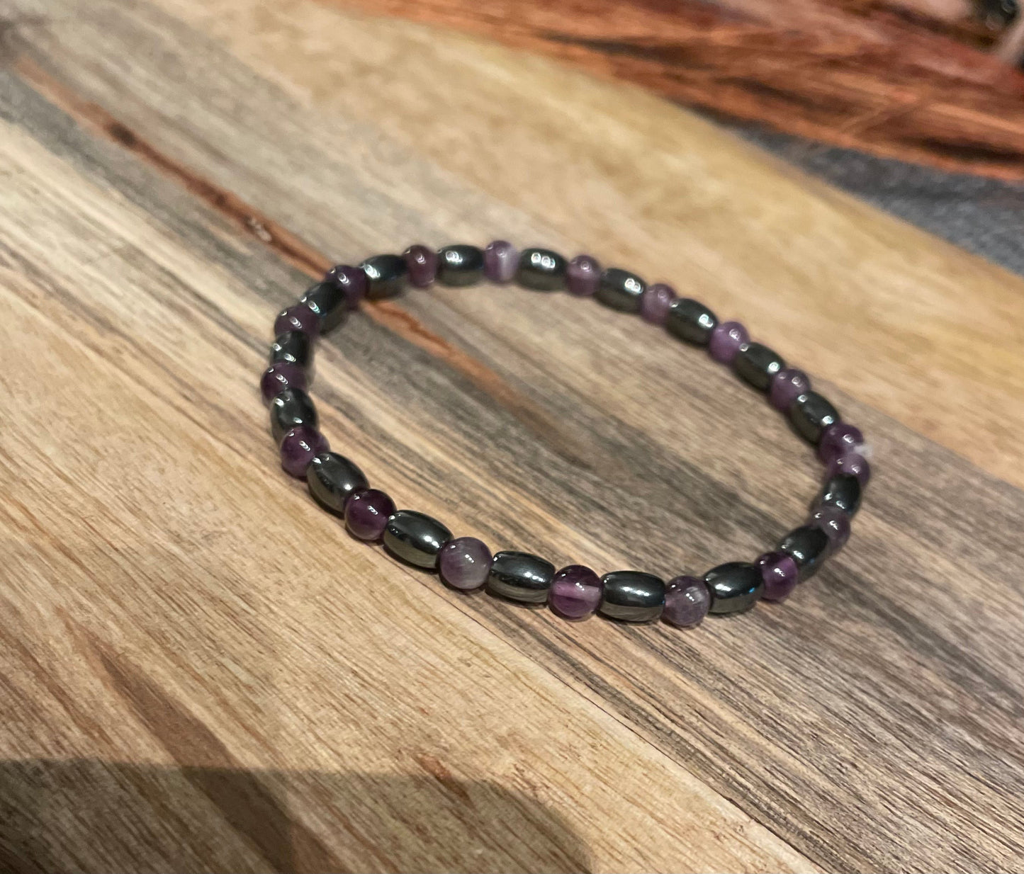 Edelstein Amethyst/ Hämatit Armband