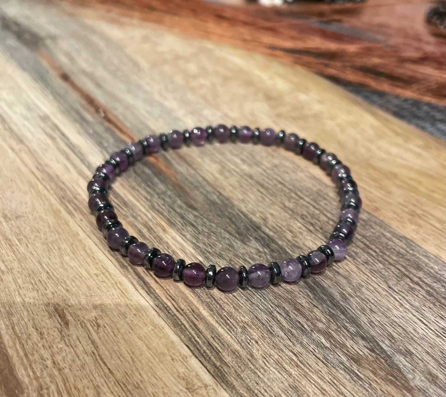Edelstein Amethyst/ Hämatit Armband