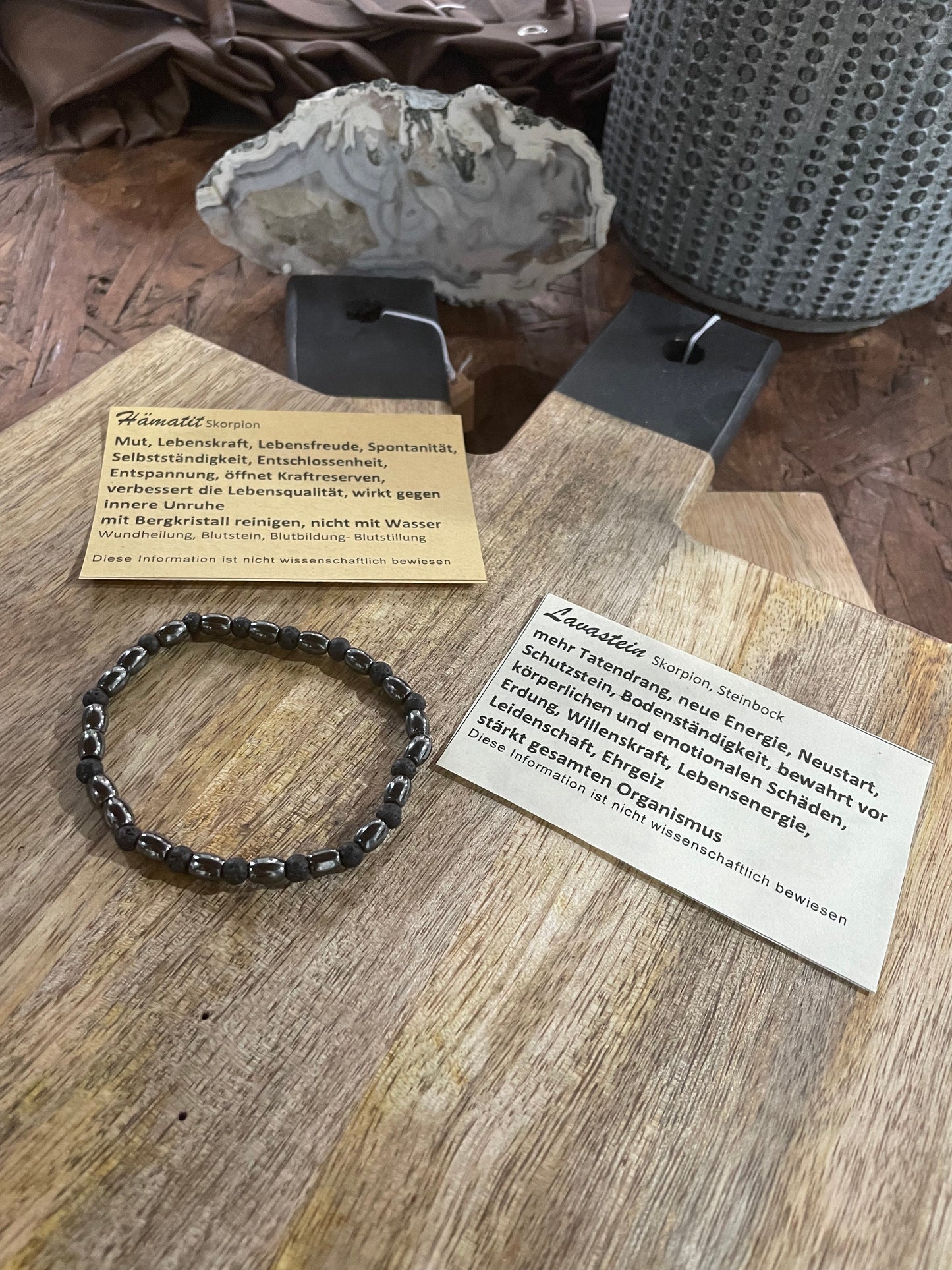 Edelstein Hämatit/ Lavastein