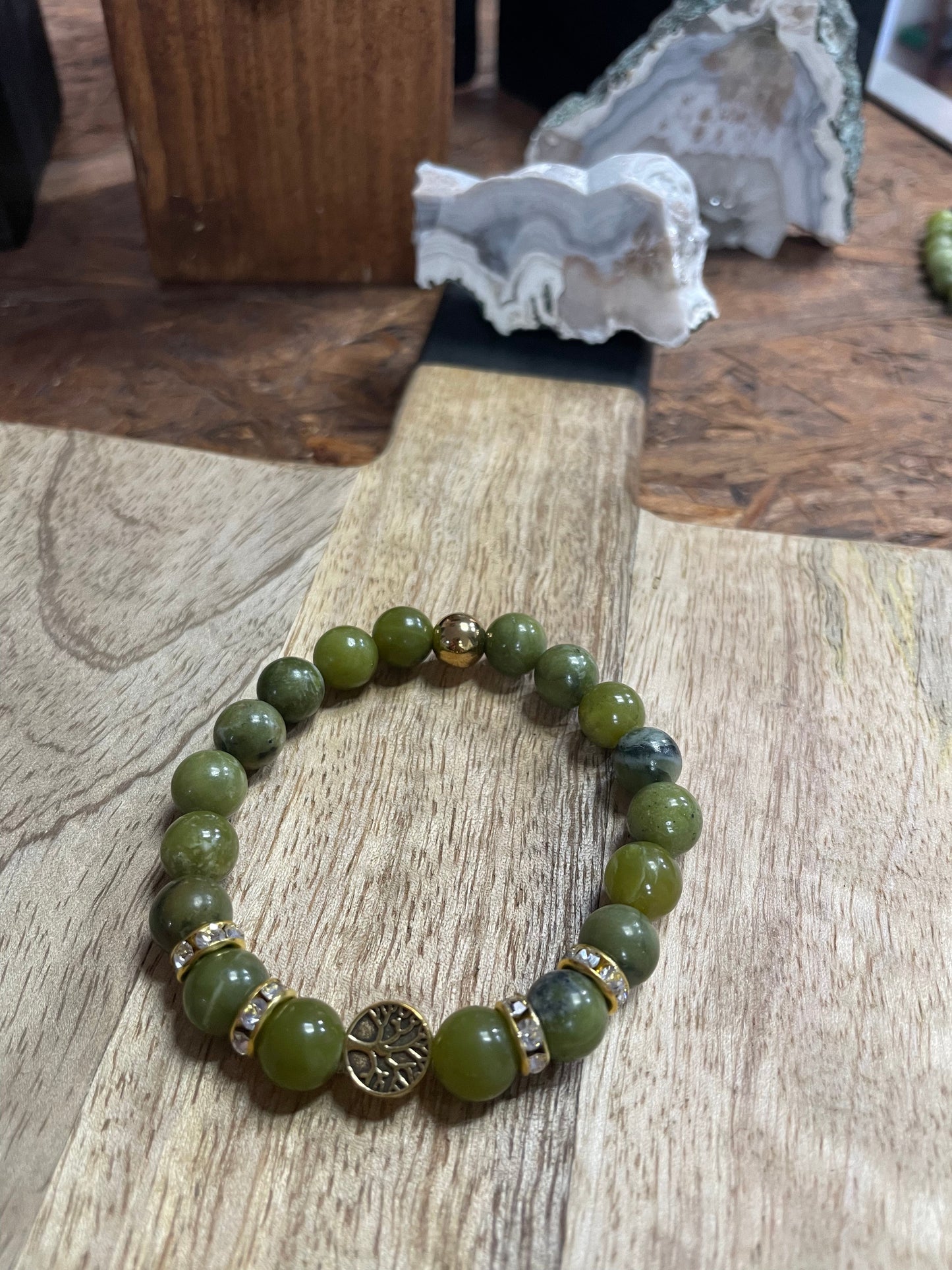 Edelstein Jade Armband Baum des Lebens