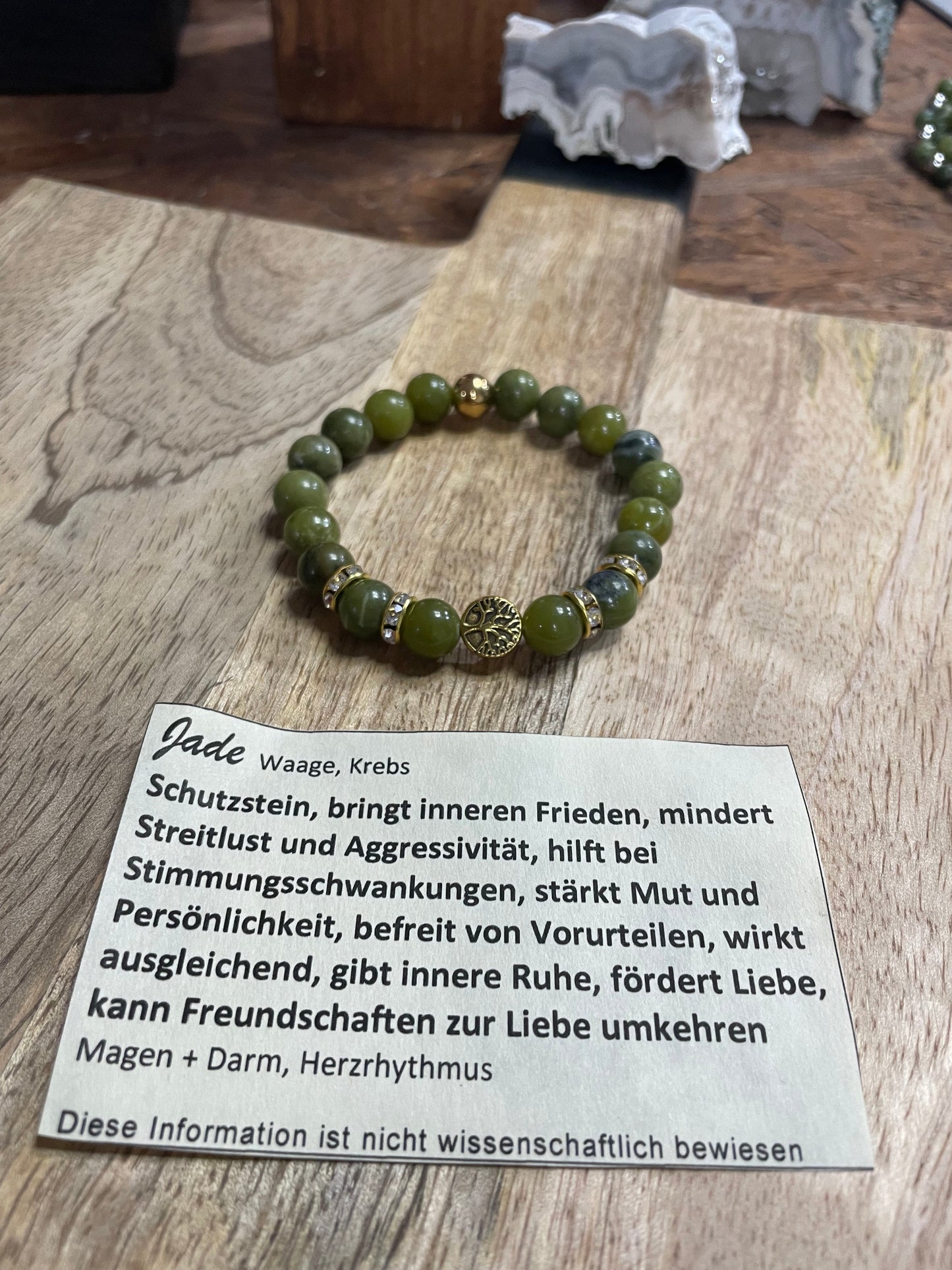 Edelstein Jade Armband Baum des Lebens