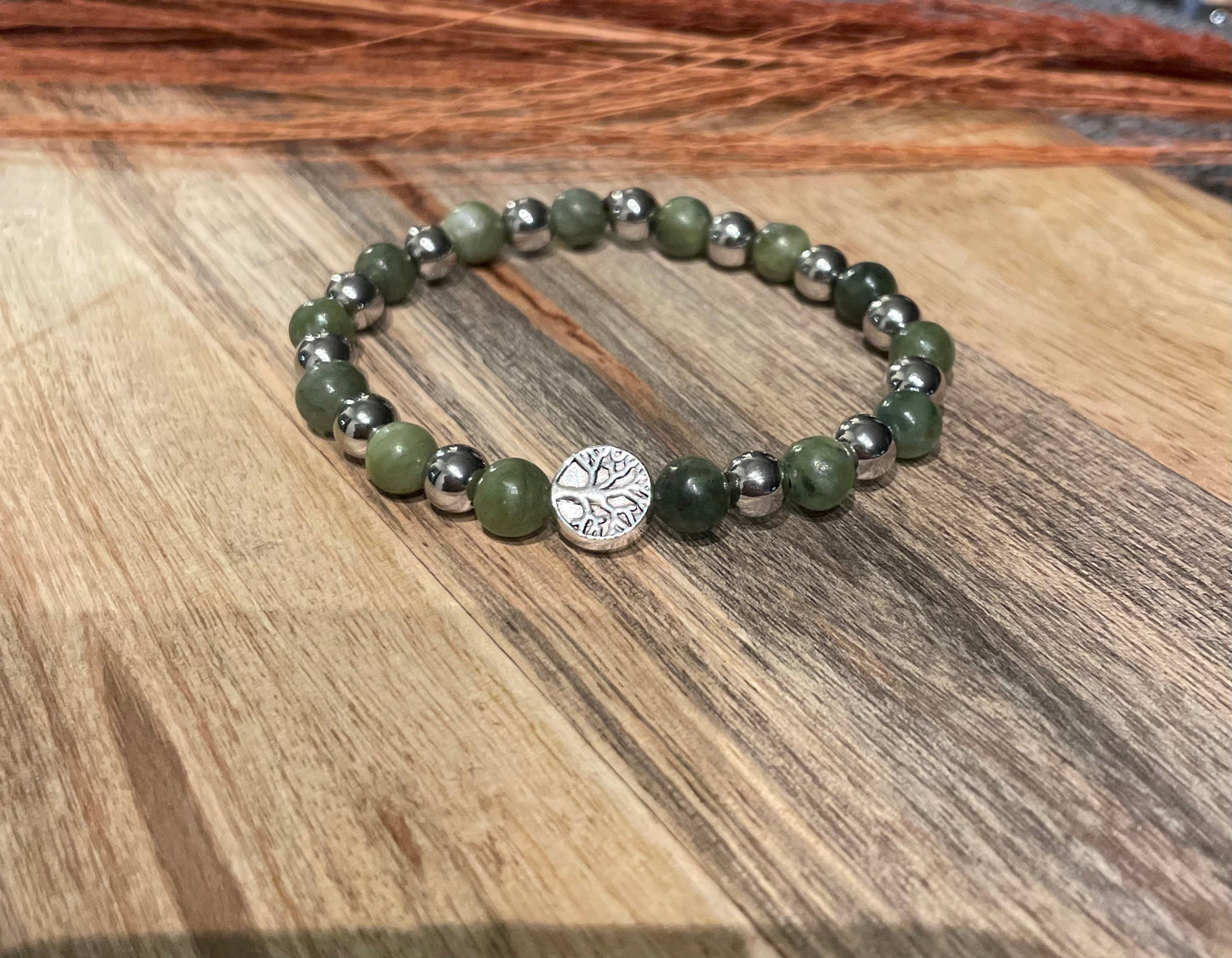Edelstein Jade Armband mit Baum des Lebens