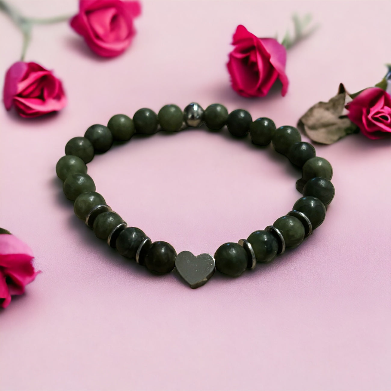 Edelstein Jade Armband mit Herz