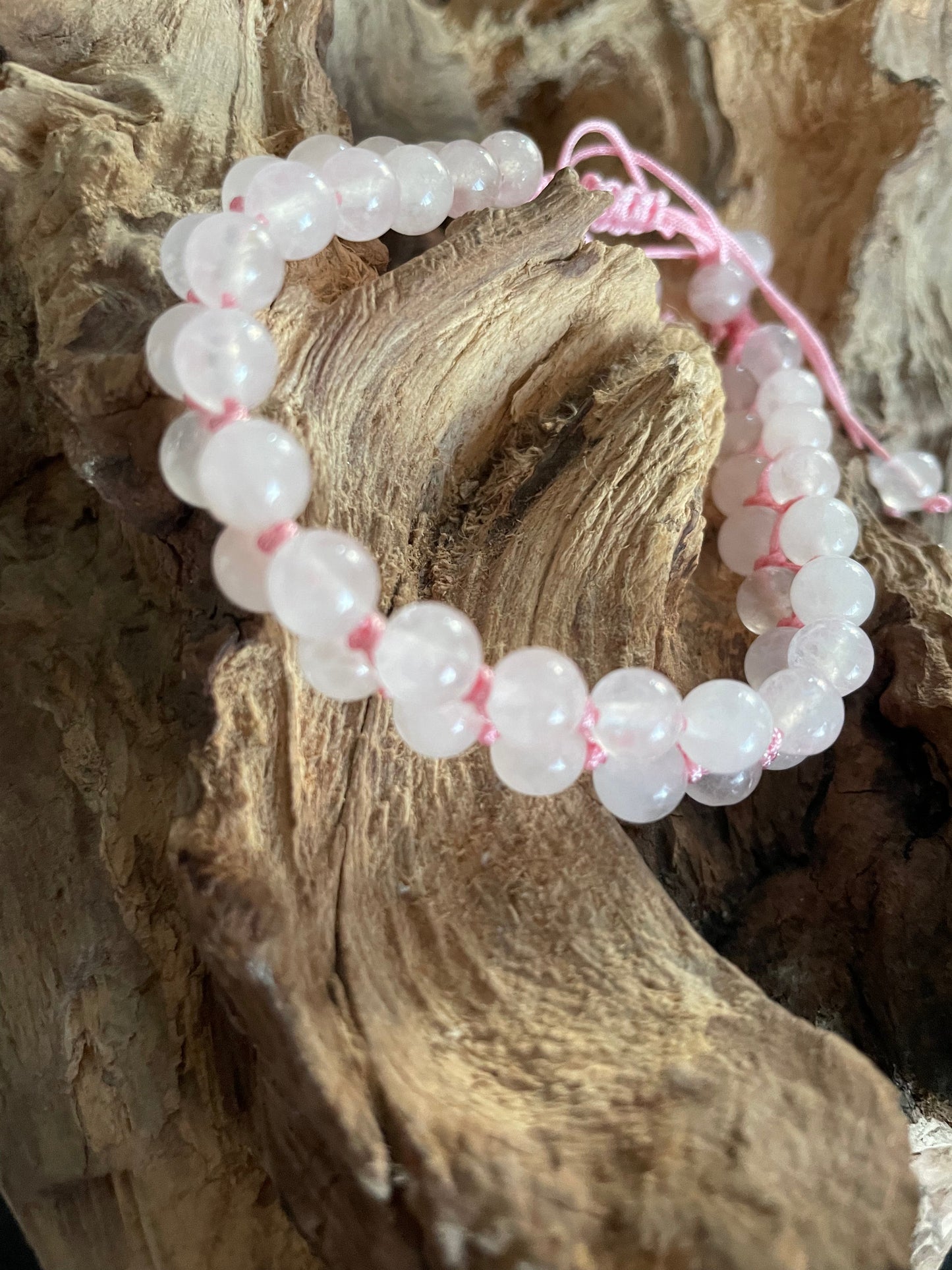 Edelstein Rosenquarz Armband Doppelreihig