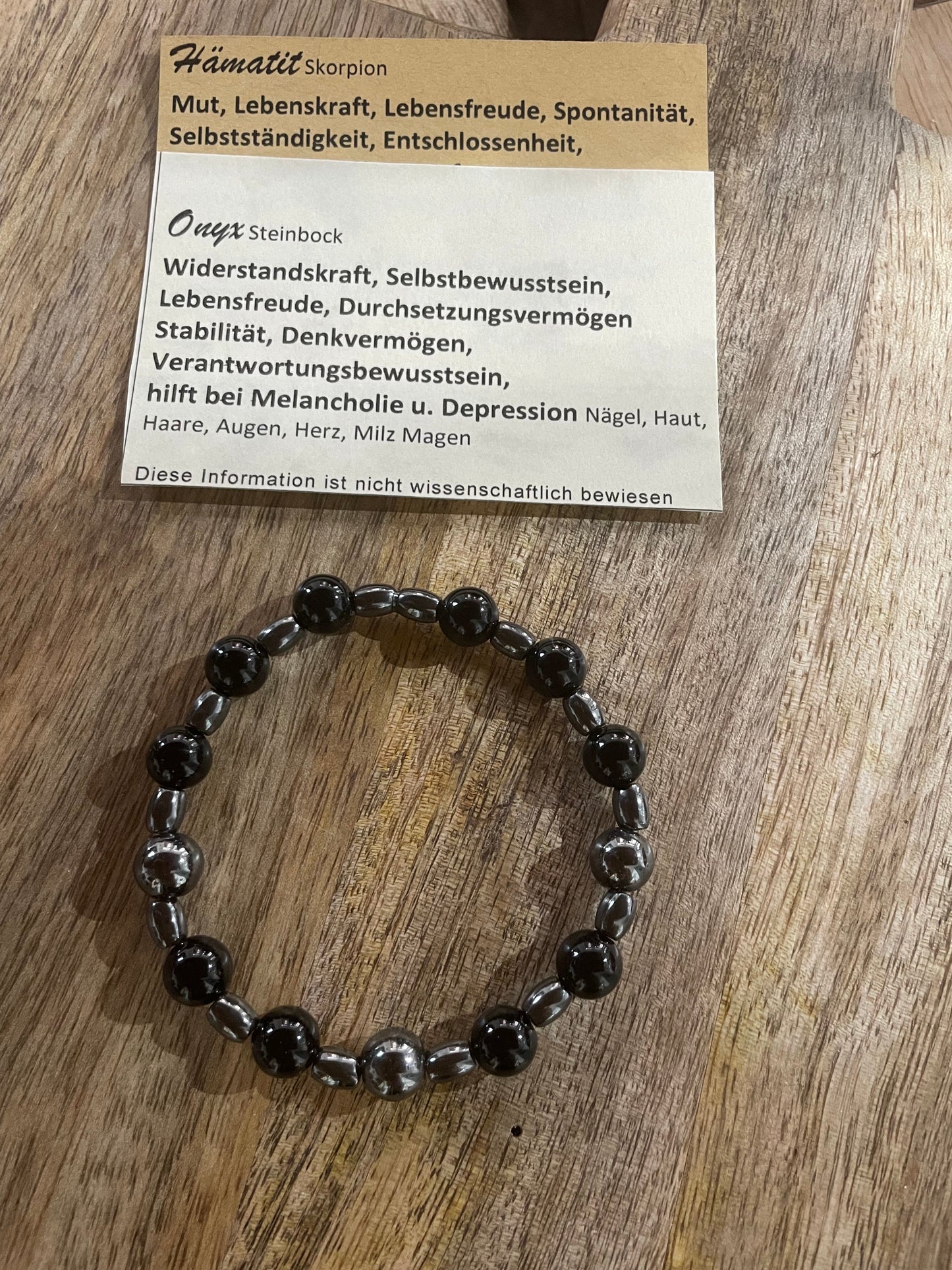 Edelsteine Hämatit/ Onyx Armband