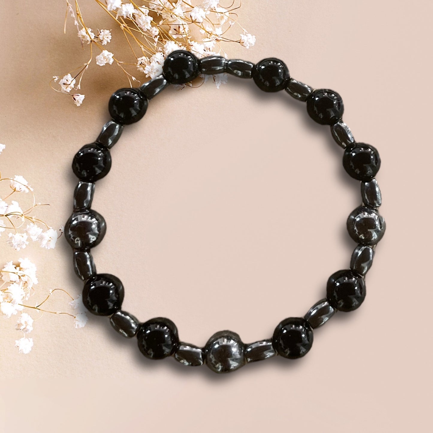 Edelsteine Hämatit/ Onyx Armband