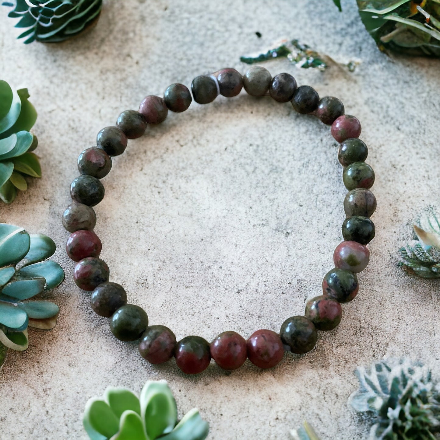 Edelstein Unakit Armband