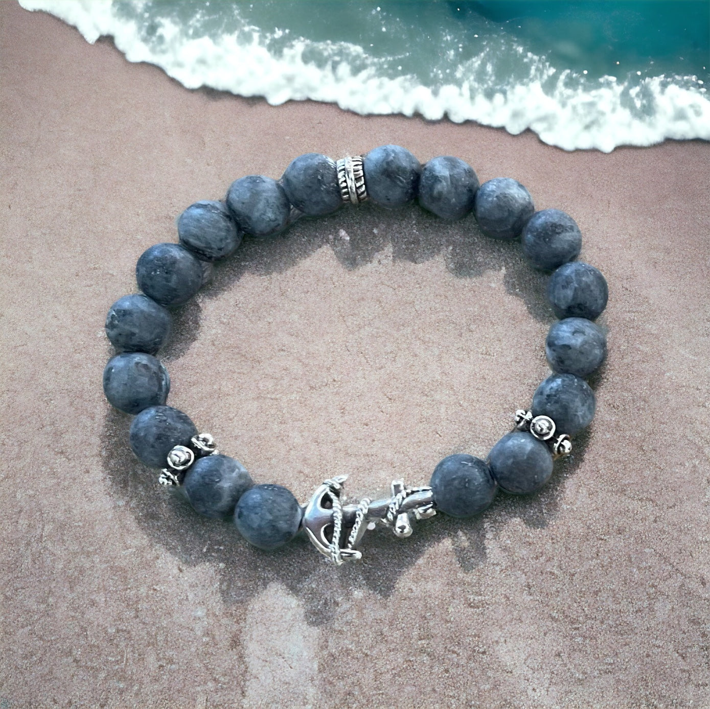 Edelstein Labradorit Armband mit Anker
