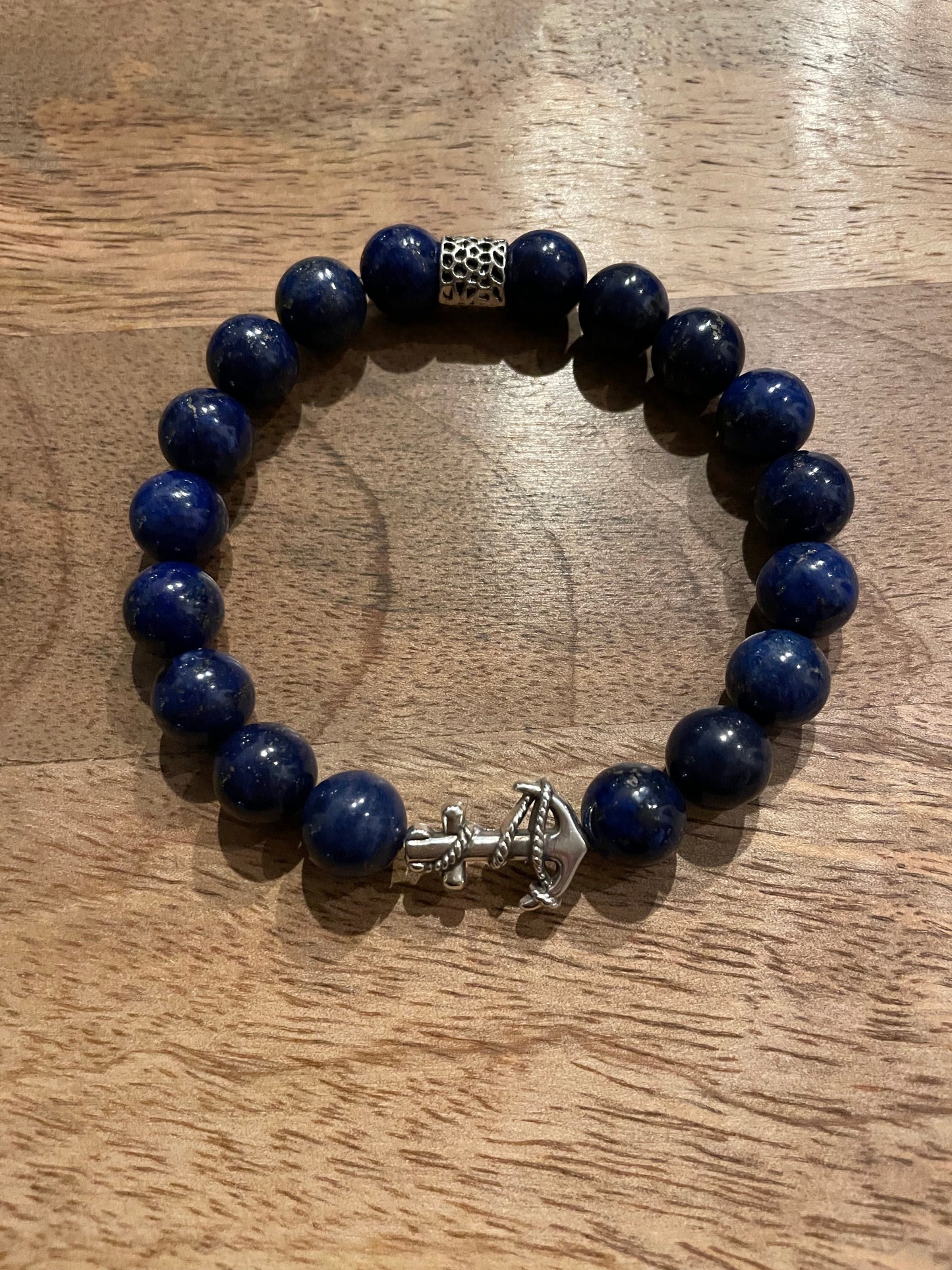 Edelstein Lapislazuli Armband mit Anker