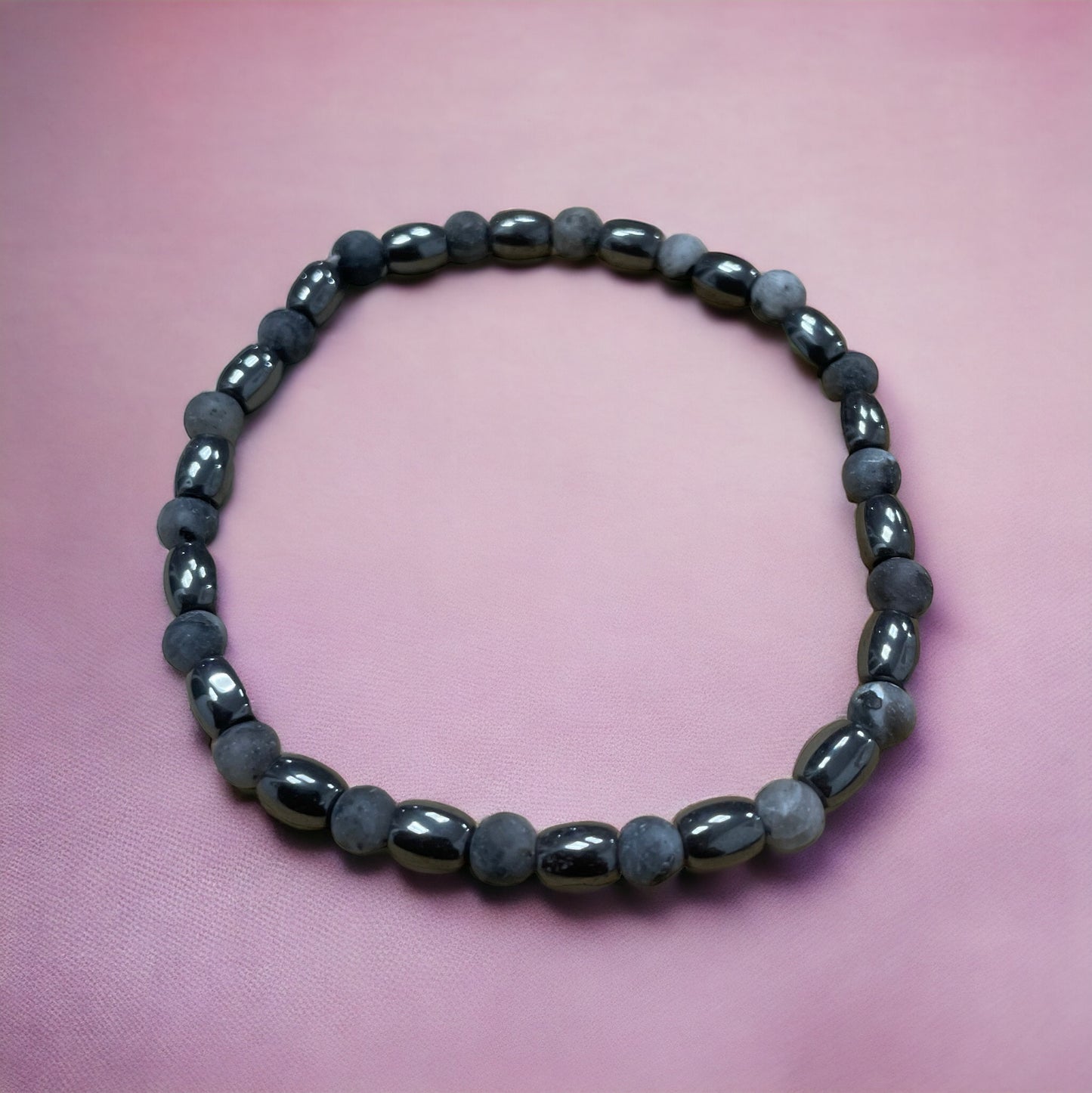 Edelstein Lava & Hämatit Armband