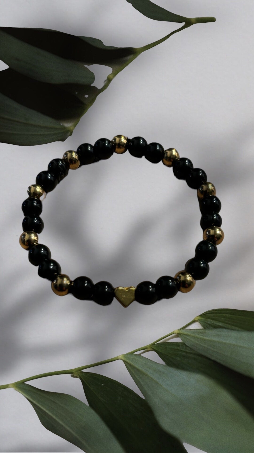 Edelstein Obsidian Armband mit Herz