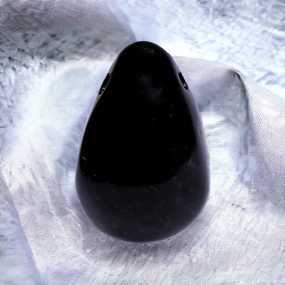 Edelstein Onyx Anhänger gebohrt an Lederband