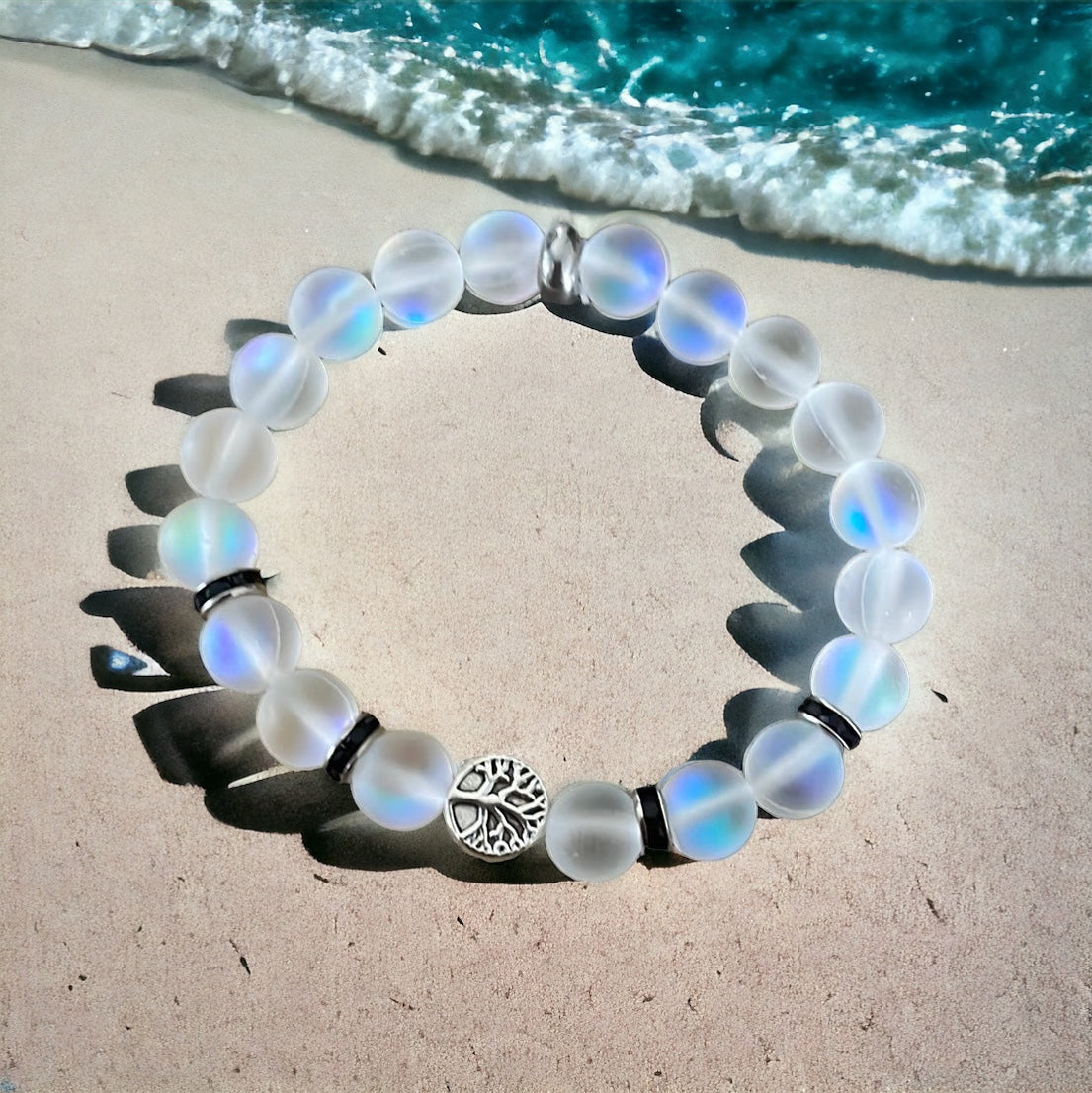 Edelstein Opalit Armband mit Baum des Lebens