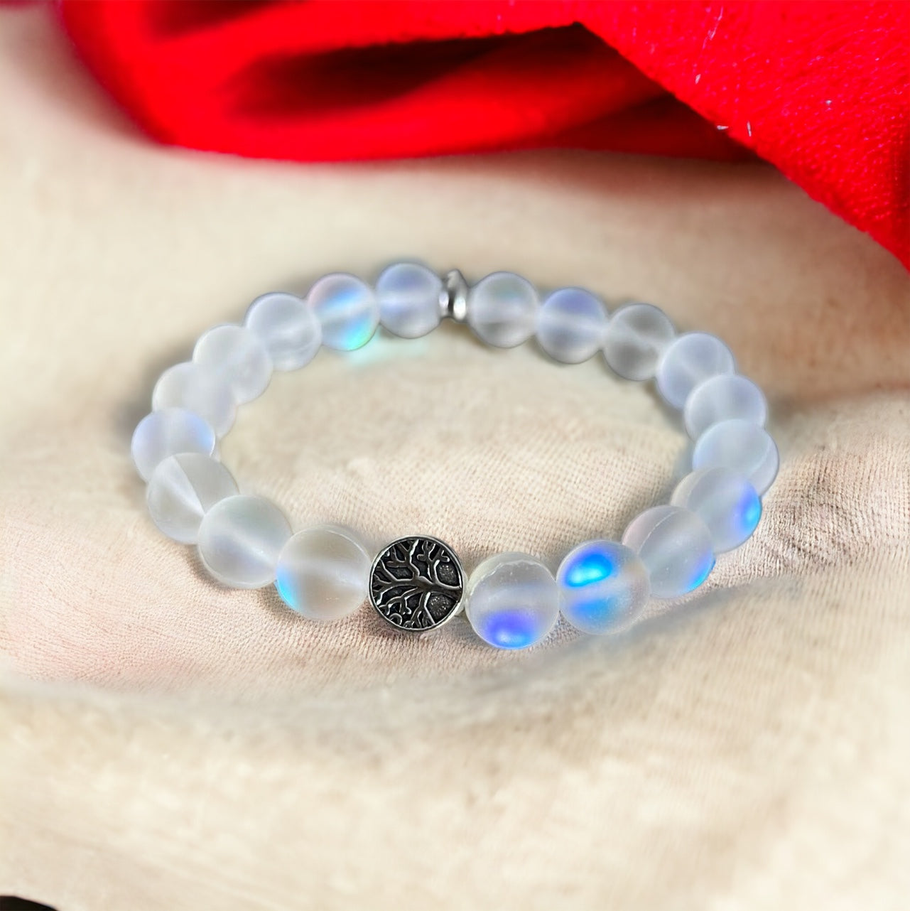 Edelstein Opalit Armband mit Baum des Lebens
