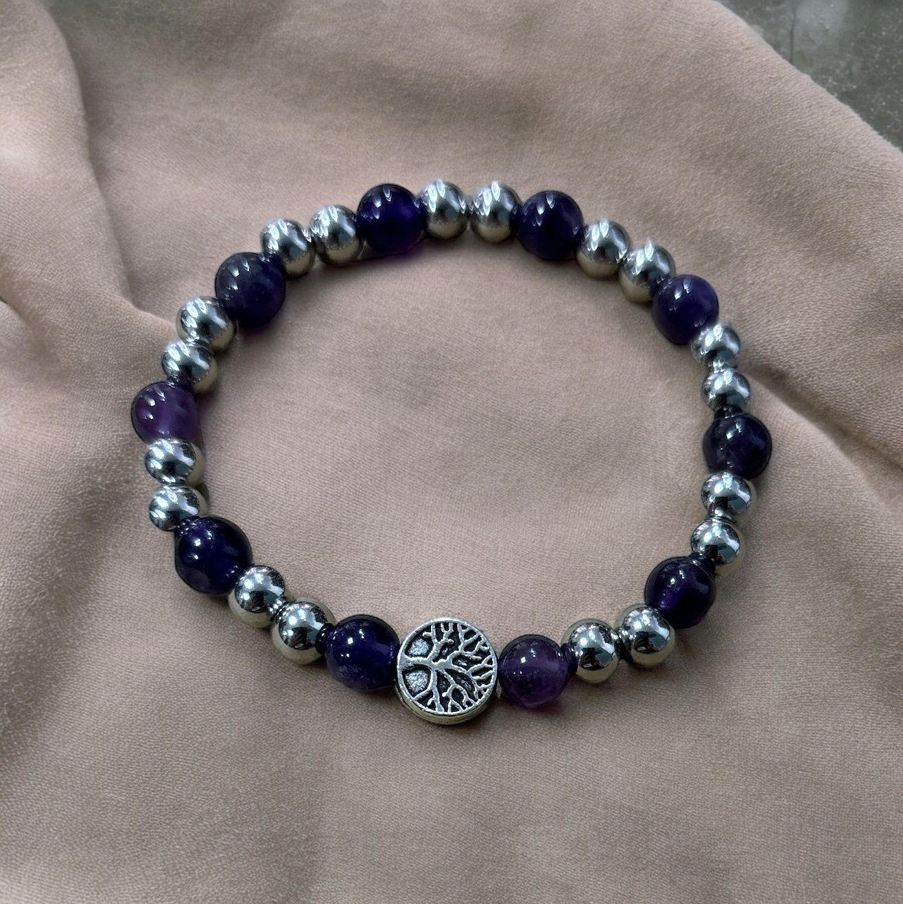 Edelstein Amethyst Armband Baum des Lebens