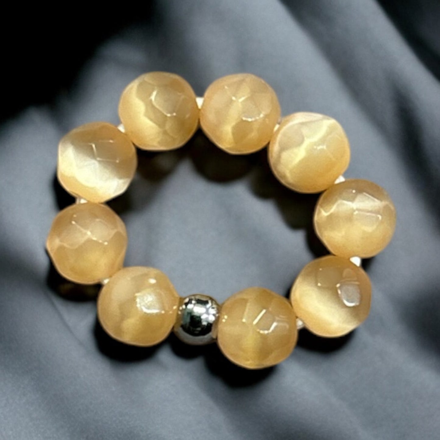 Edelstein Katzenauge Ring, verschiedene Optionen, Apricot