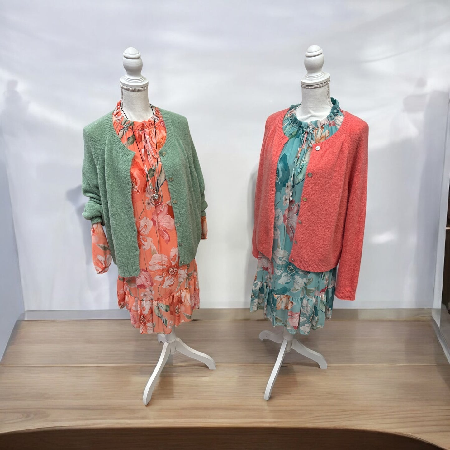 Midi Chiffon Kleid, A Linie, Blumen, in verschiedenen Farben