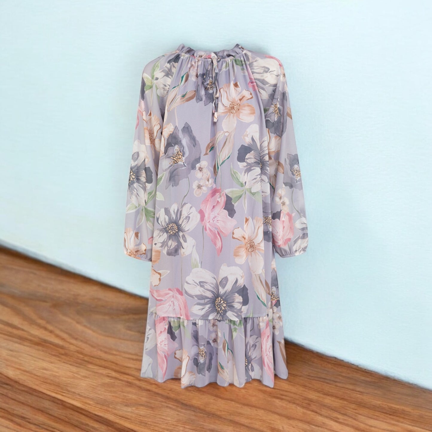 Midi Chiffon Kleid, A Linie, Blumen, in verschiedenen Farben