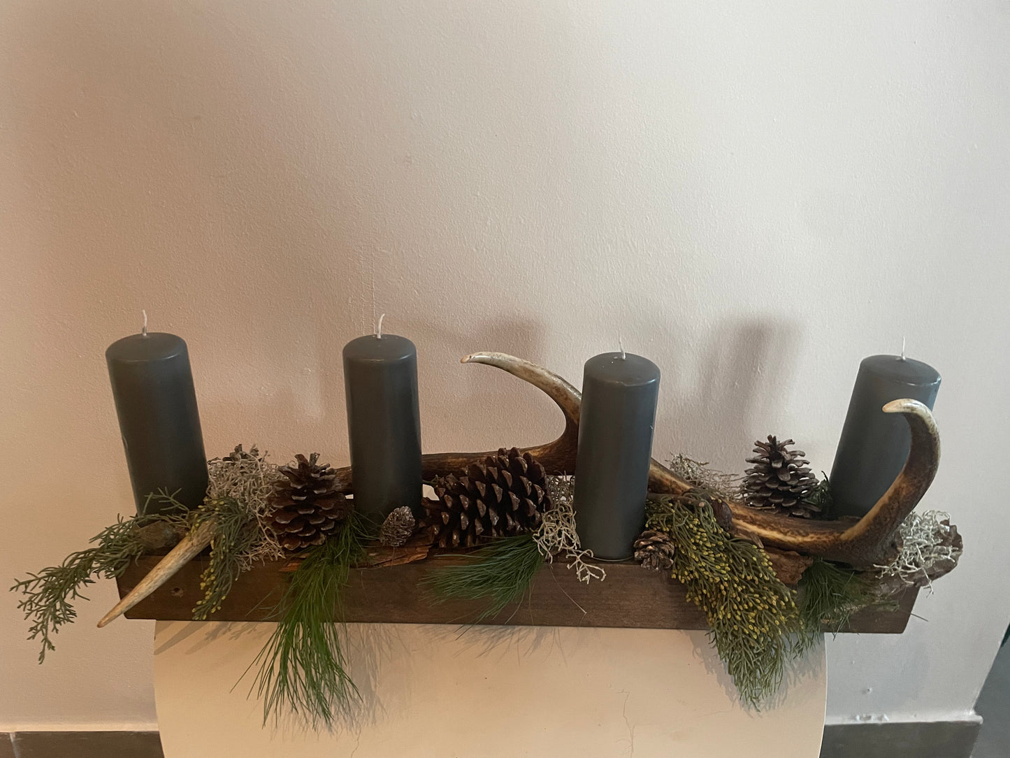 Weihnachten Deko Adventsgesteck mit Hirschgeweih