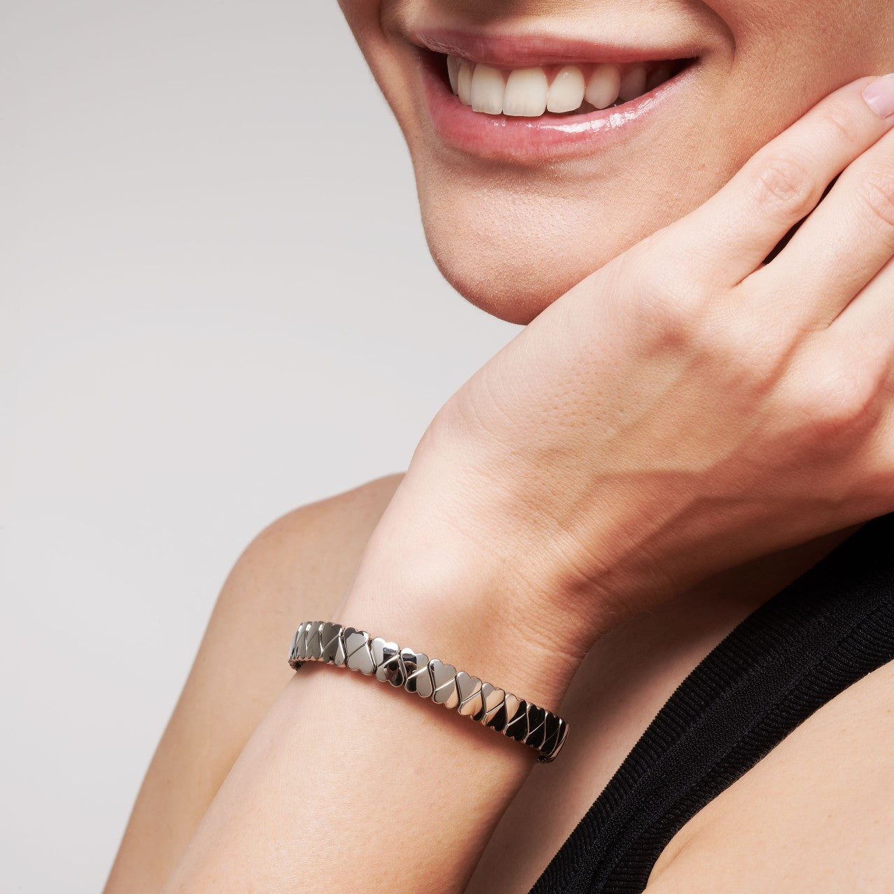 Energetix Flex Armband silberfarben mit Herzen