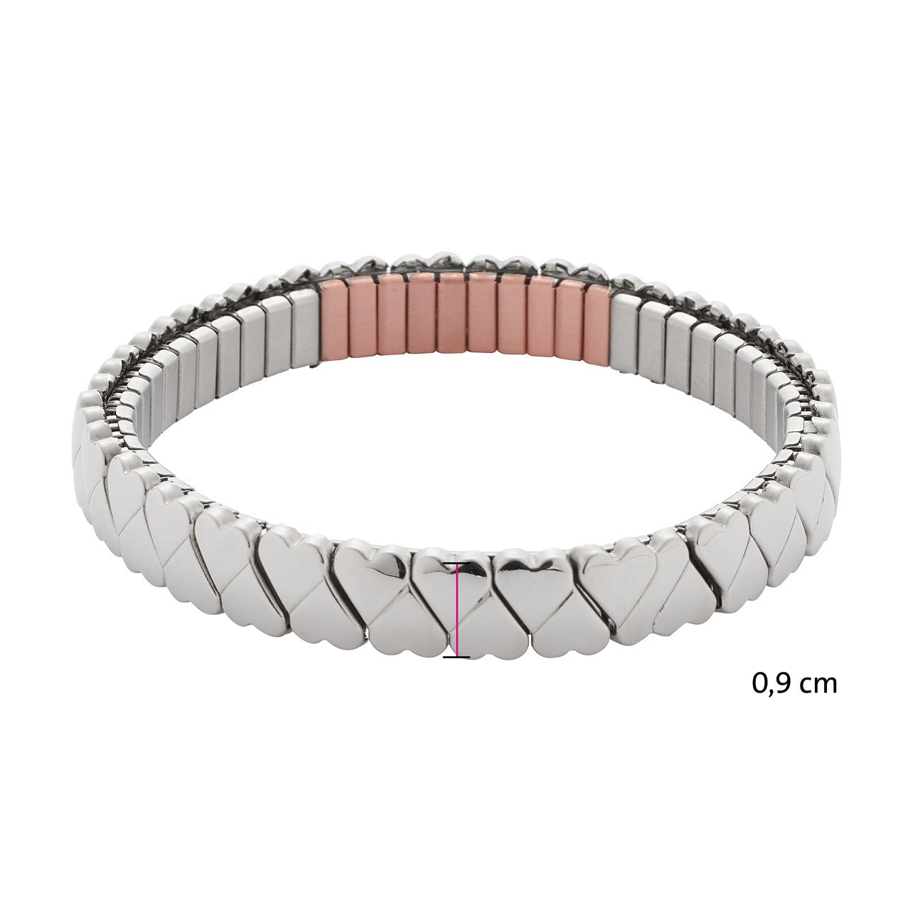 Energetix Flex Armband silberfarben mit Herzen