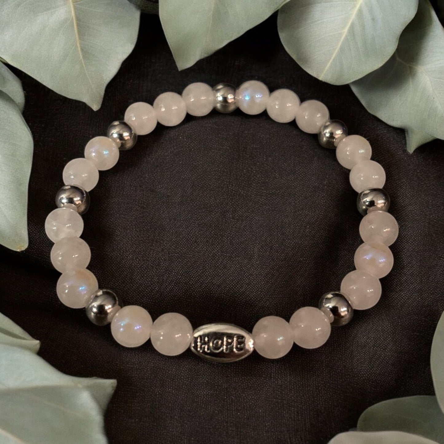 Edelstein Mondstein Armband mit „Hope“