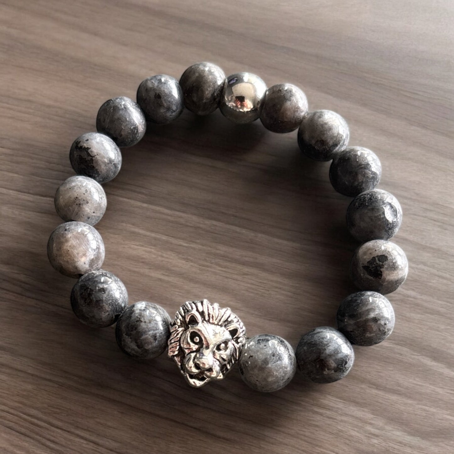 Edelstein Labradorit Armband mit Löwen Kopf