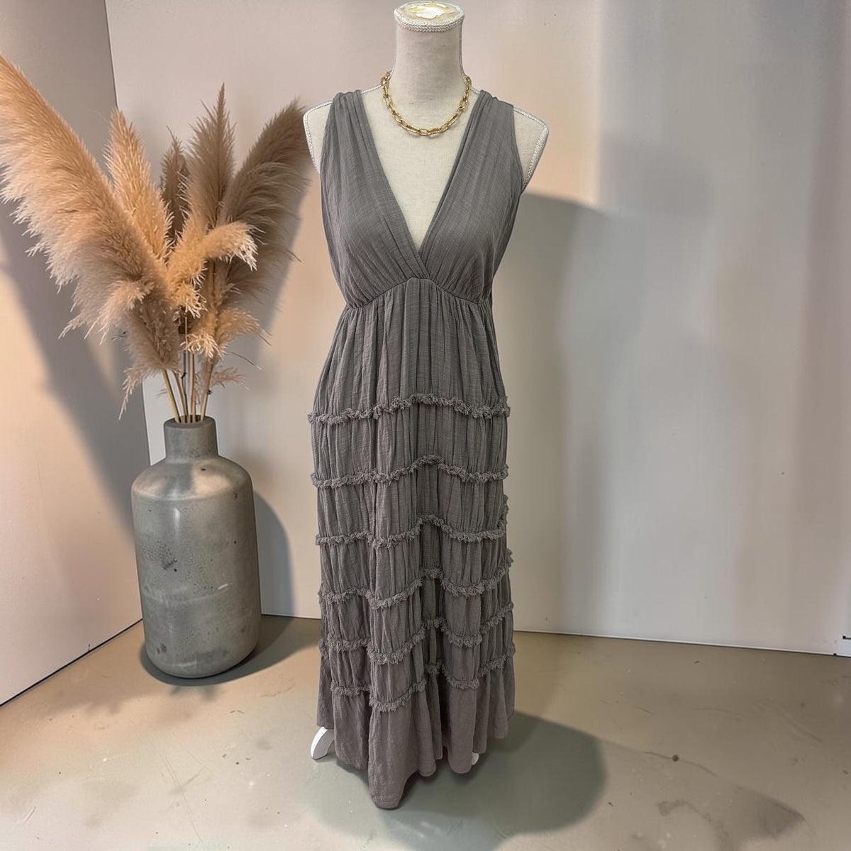 Baumwolle Kleid Mit Schleifen Träger
