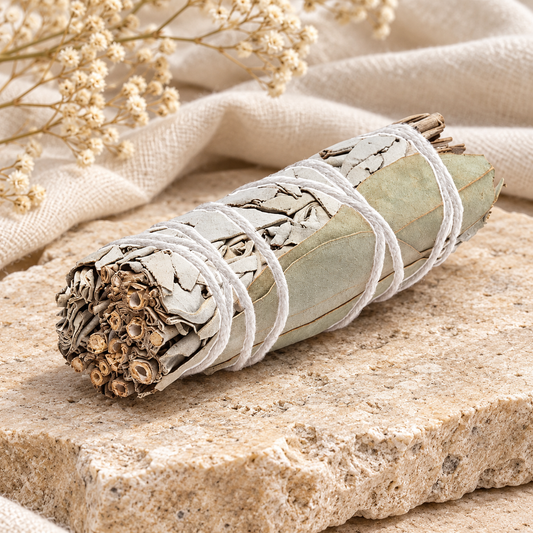 Weißer Salbei mit Eukalyptus – Natürliches Räucherbündel | 1 Stück