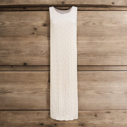 Lochstrick-Karo-Muster Kleid mit Innenfutter