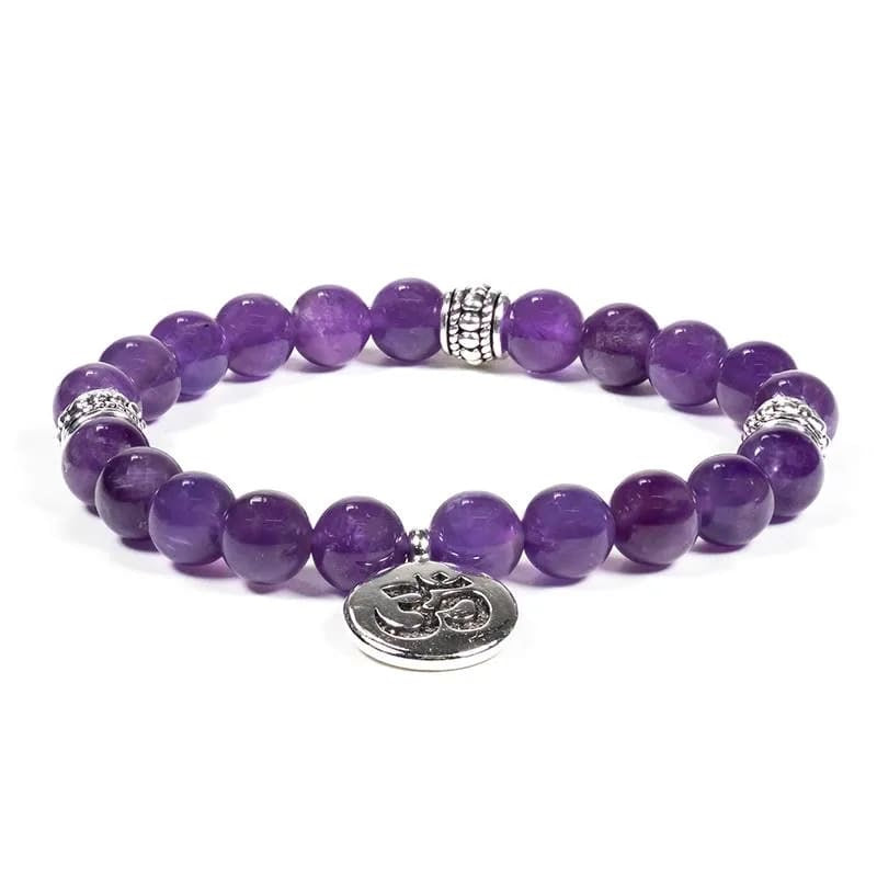 Edelstein Amethyst Armband Mala mit OM