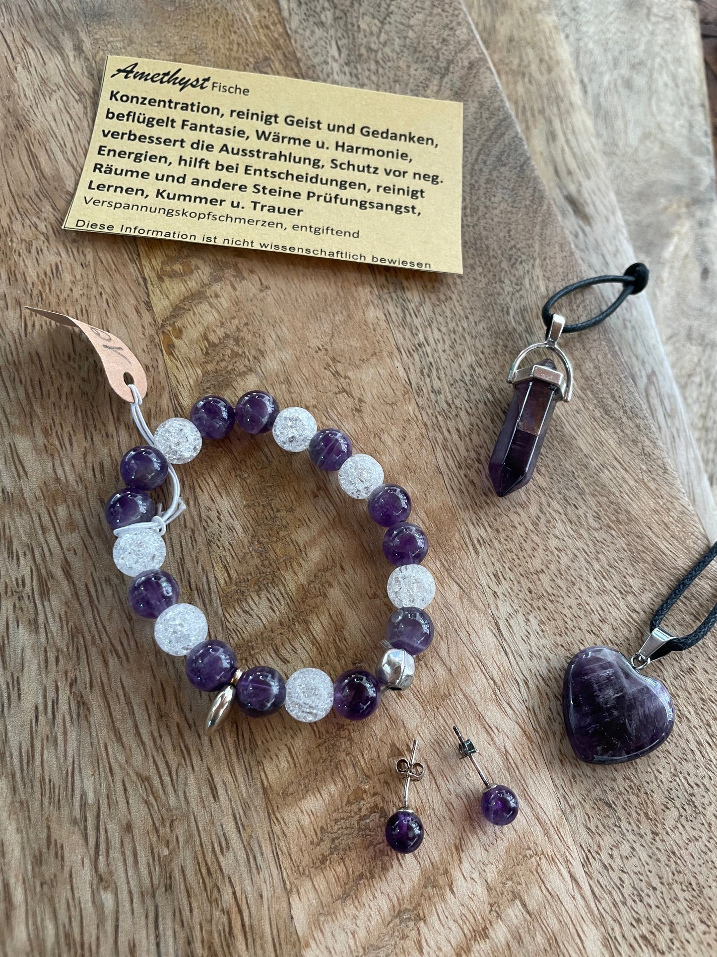 Edelstein Amethyst und Bergkristall Armband