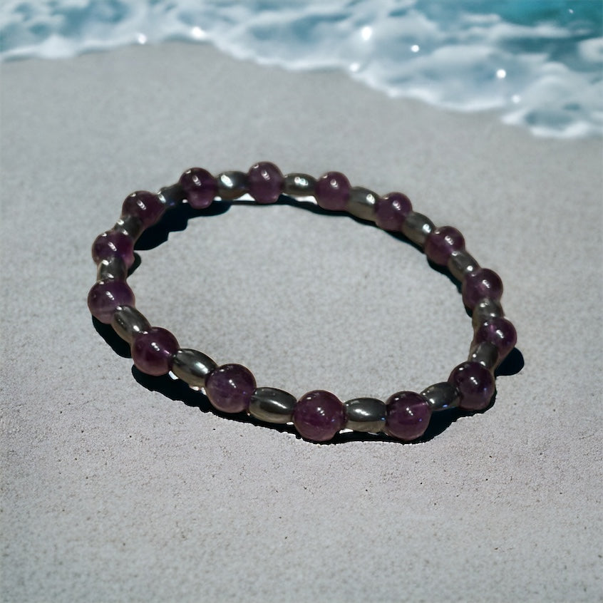 Edelstein Amethyst/ Hämatit Armband