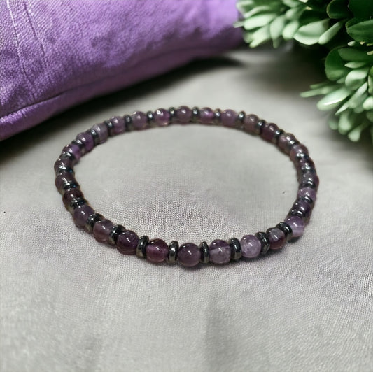 Edelstein Amethyst/ Hämatit Armband