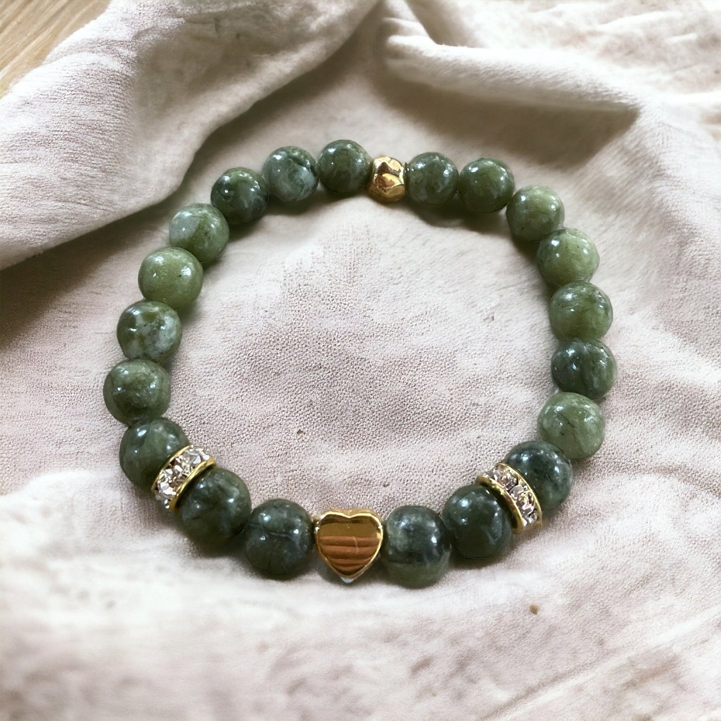 Edelstein Jade Armband Herz