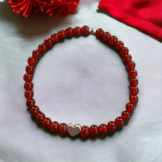 Edelstein Karneol Armband mit Herz