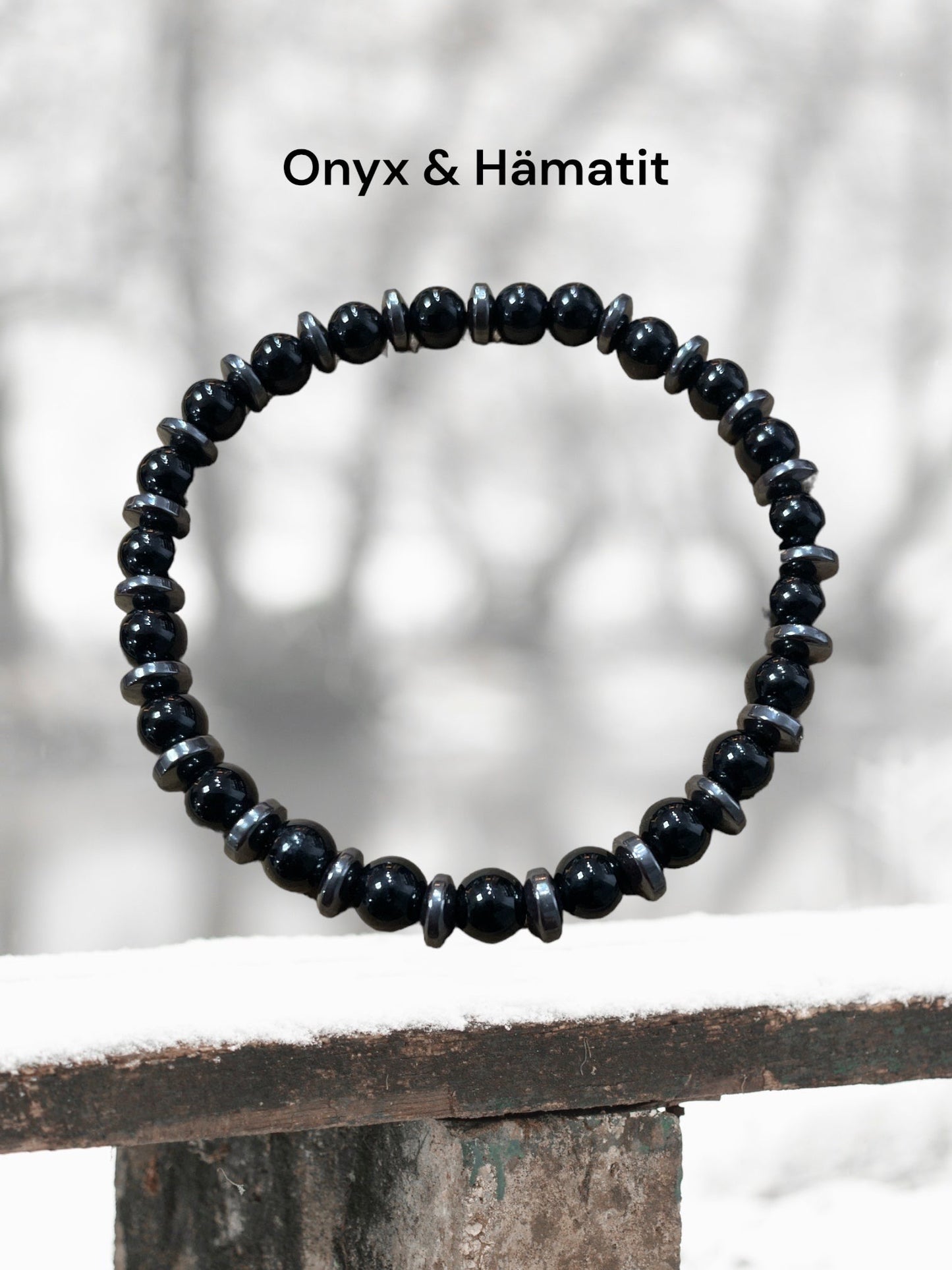 Edelstein Onyx & Hämatit Armband