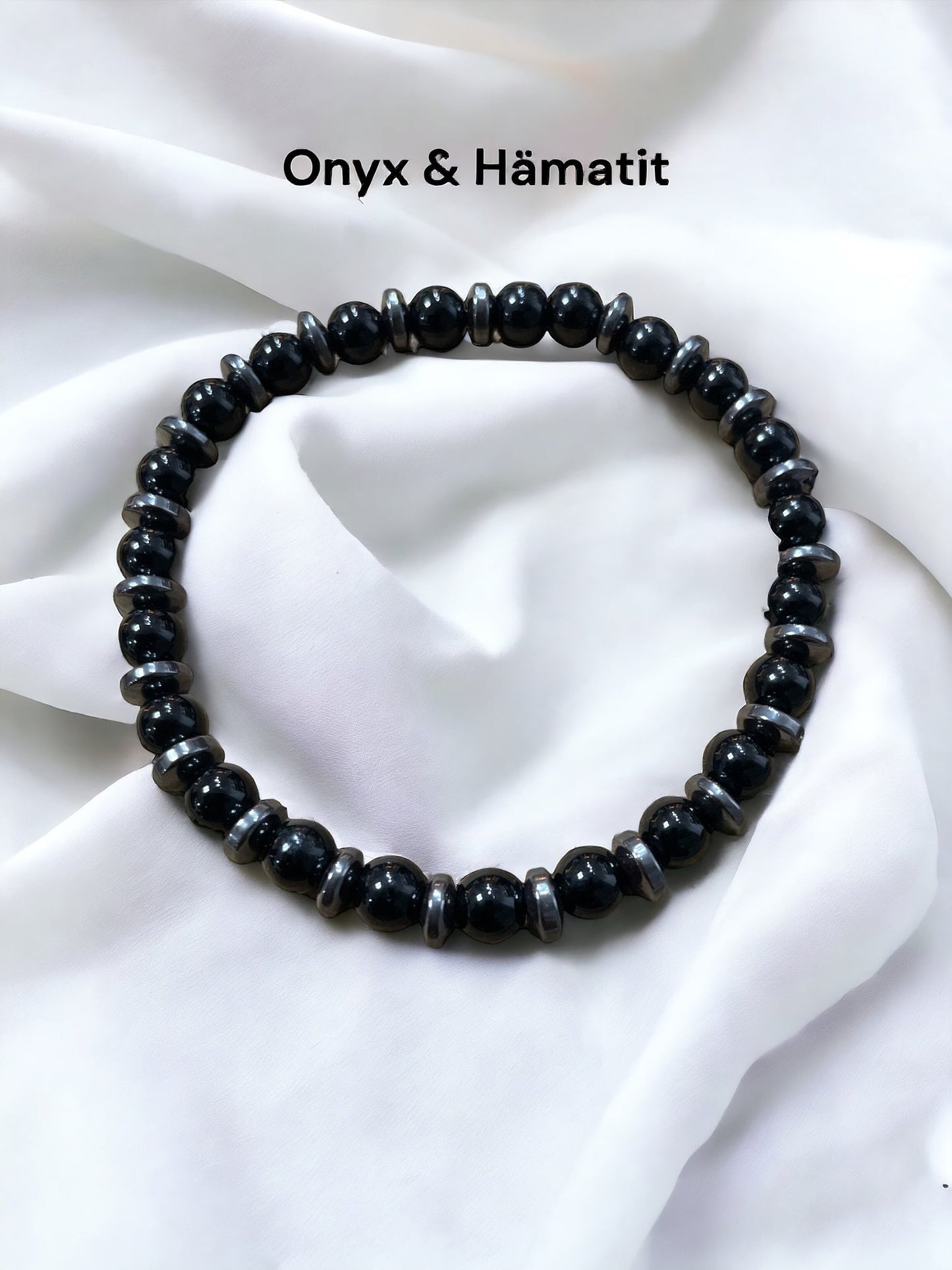 Edelstein Onyx & Hämatit Armband