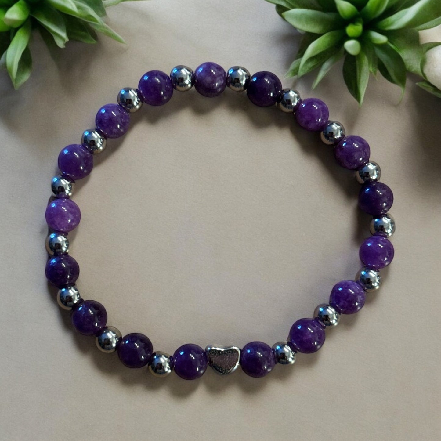 Edelstein Amethyst Armband mit Herz