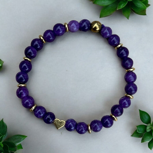 Edelstein Amethyst Armband Herz