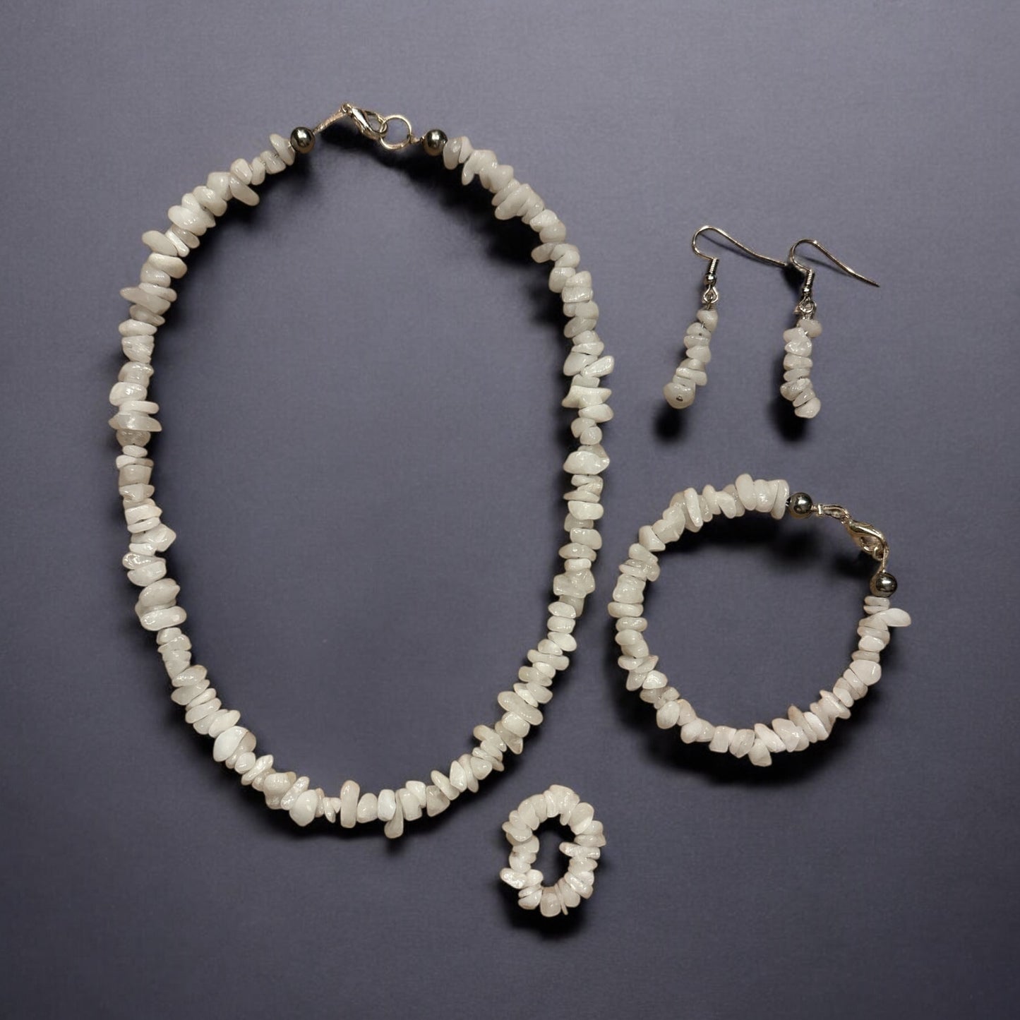 Edelstein Milchquarz Set