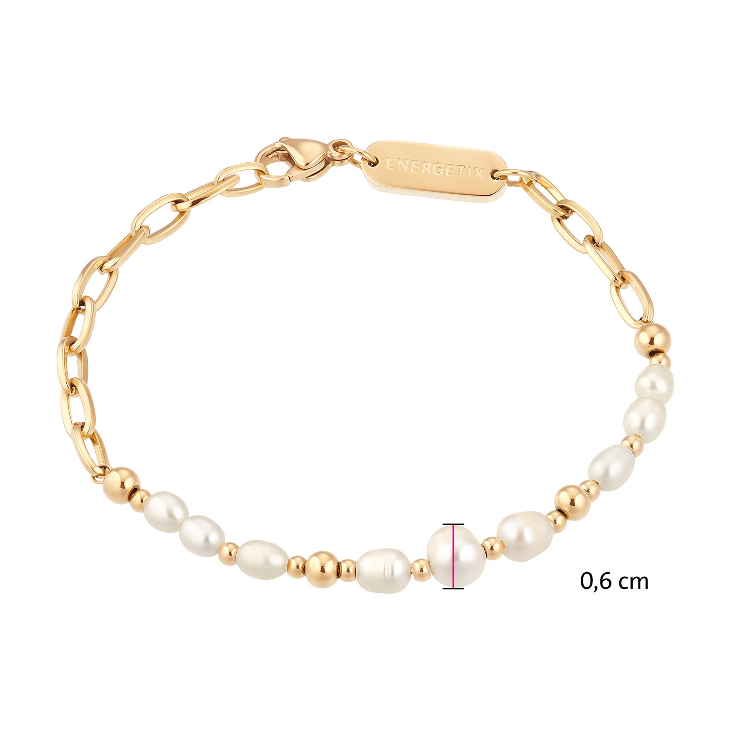 Energetix Armband goldfarben mit Süßwasser Perlen