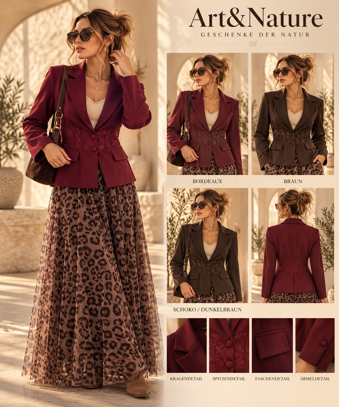 Blazer mit Spitze versch. Farben