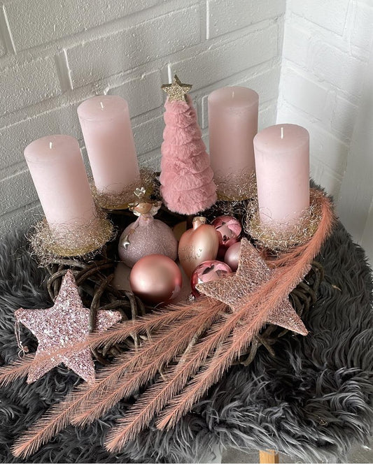 Weihnachten Deko Adventskranz rosa