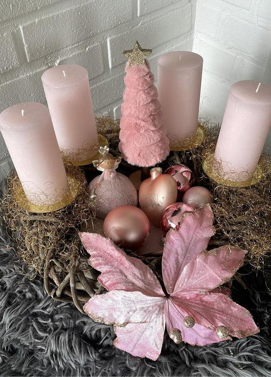 Weihnachten Deko Adventskranz rosa