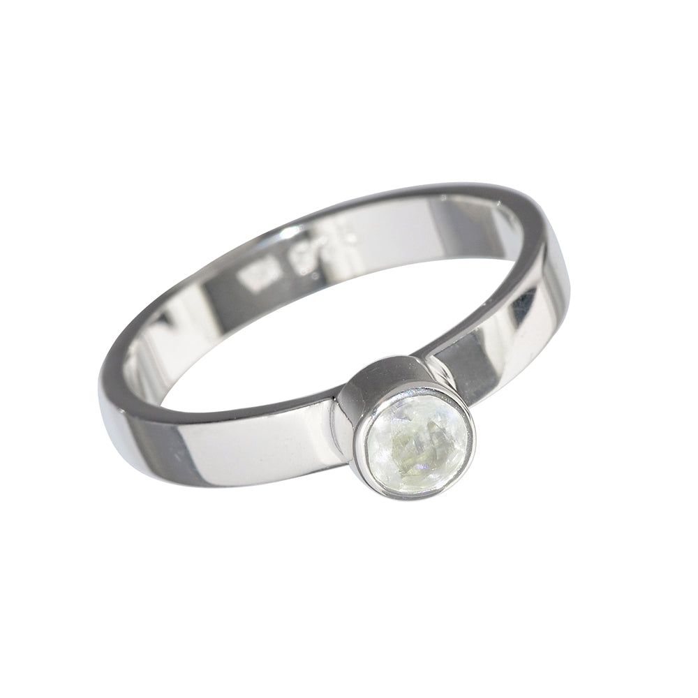 Labradorit Ring 925 Silber, 4 mm oder 6 mm